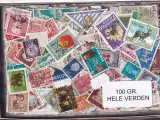 Hele Verden - Dubletparti 100 gram afvaskede frimærker