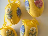 Mellem påskeæg, gul m blomster, 4 stk samlet - 3