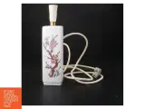 Håndmalet kirsebærblomstret porcelæn bordlampe (str. 25x6 cm) - 2