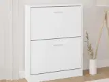 Skoskab 59x17x81 cm konstrueret træ hvid