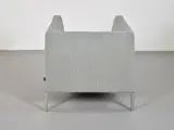 Paustian loungestol med grå/grønt polster og grå metalben - 3