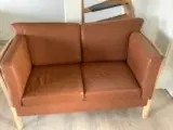 Sofa læder cognac - 3