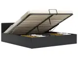 Hydraulisk opbevaringsseng 180 x 200 cm kunstlæder sort