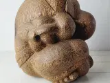 Vintage træskulptur af Orang Malu  Grædend Buddha  - 3