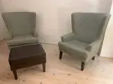 2 Lænestol og 2 puf