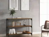Bogreol 100x33x70,5 cm konstrueret træ og stål røget egetræ