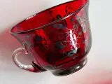 Venetiansk glaskop, rød m sølvbemaling - 5