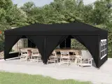 Foldbart festtelt med sidevægge 3x6 m sort
