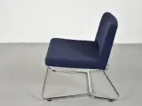 Martela softx loungestol med blåt polster og krom stel - 2