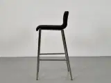 Barstol fra zeta furniture med sort polster, på stel i stål - 4