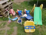 babygynge 3 hjulet ladcykel og ruchebane osv