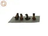 Retro brunmeleret keramik. Dyrefigurer 4 styk af fugle (str. Cirka 7 x 3) - 4