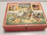 Vintage klods puslespil med motiver fra bondegård