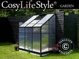 Vægdrivhus polycarbonat, 2,4m², 1,25x1,92x2,21m m/