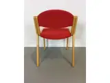 Duba konferencestol i bøg, med rød sæde og ryg - 3