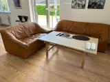 2 og 3 personers læder sofa