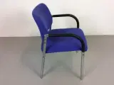 Duba konferencestol i blå/lilla, med sorte gummi armlæn og mat stål stel - 3