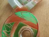 Pynte glaskunsthåndværk skål/fad