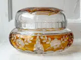 Lågkrukke, krystalglas m orange detaljer - 3