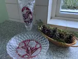Vase bøhmisk krystal og skål