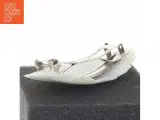 Hvidt Perlemor hår spænde smykke med to kyssede turtelduer fugle (str. 9 x 3 komma 8 cm) - 5