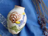 Lille keramikvase m fugl og blomster - 3