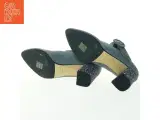 Suede Mary Jane pumps med glimmerhæl fra Roccamore (str. 39 ) - 3