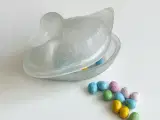 Andelågkrukke, matteret glas, NB