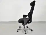Häg signet kontorstol i sort med armlæn og høj ryg - 2