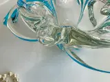 Tjekkoslovakisk glasskål m blå stribe, NB - 5