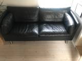 Lædersofa sort