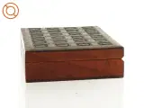 Ornamenteret Træ æske med 2 rum (str. 16 x 12 x 4 cm) - 2