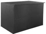 Udendørs opbevaringskasse 150x100x100 cm polyrattan sort