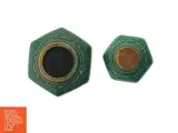 To gamle grønne kinesiske keramikkrukker med korklåg (str. 12 cm. og. 9 cm) - 3