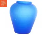 Blå vase, matteret glas (str. 15,5 x 13 cm) - 4