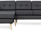 Novelty ch. sofa venstrevendt- Sort tekstillæder