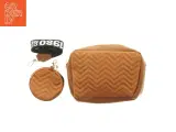 Karamelbrun skuldertaske med quiltet mønster (str. 23 x 17 cm og ø 10,5 cm) - 3