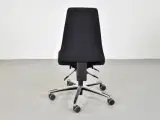 Duba b8 kontorstol med høj ryg, sort polster og blankt stel - 3