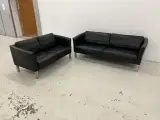 Stouby Ace 3+2 Pers.Sofaer i sort Elegance læder. - 4