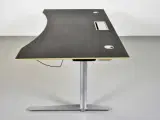 Duba b8 hæve-/sænkebord med sort linoleum og mavebue, 200 cm. - 2