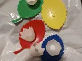 4 stk antik plastik blad ægebære
