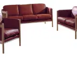 Eksklusiv sofagruppe i brunt læder
