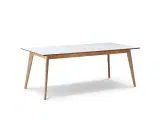 Spisebord massiv eg/hvid laminat B100xL200