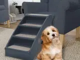 Foldbar hundetrappe 4 trin mørkegrå
