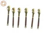 6 stk. Retro Teskeer Messing & Palisander Fi3126 (str. 15 x 3 cm) - 3