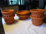 6 stk. Orange urtepotter i keramik