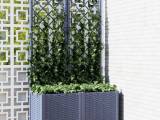 Plantekasse med espalier 80x40x136 cm PP mørkegrå