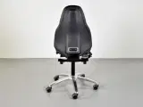 Rh mereo 220 kontorstol med sort læder og blank fod - 3