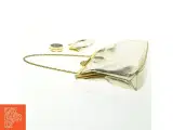 Guld farvet aften taske med matchende pung og kompakt spejl (str. 23x16,5 cm) - 3