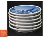 Blå- og hvidmønstrede porcelænstallerkener fra Royal Copenhagen (str. Ø. 8,5 cm. 6 styk) - 2
